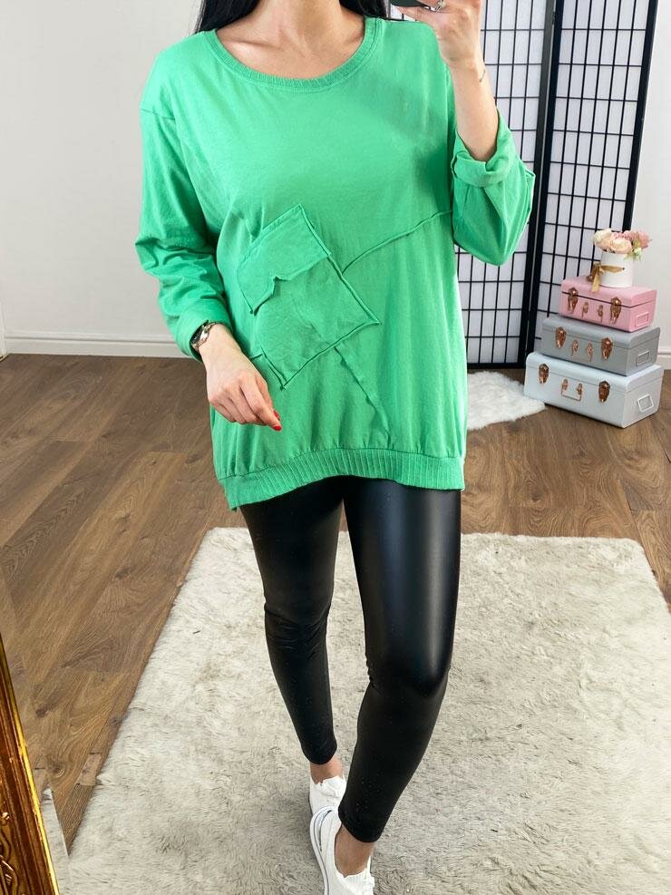 Saunders Plain Patchwork Effect Longline Sweatshirt