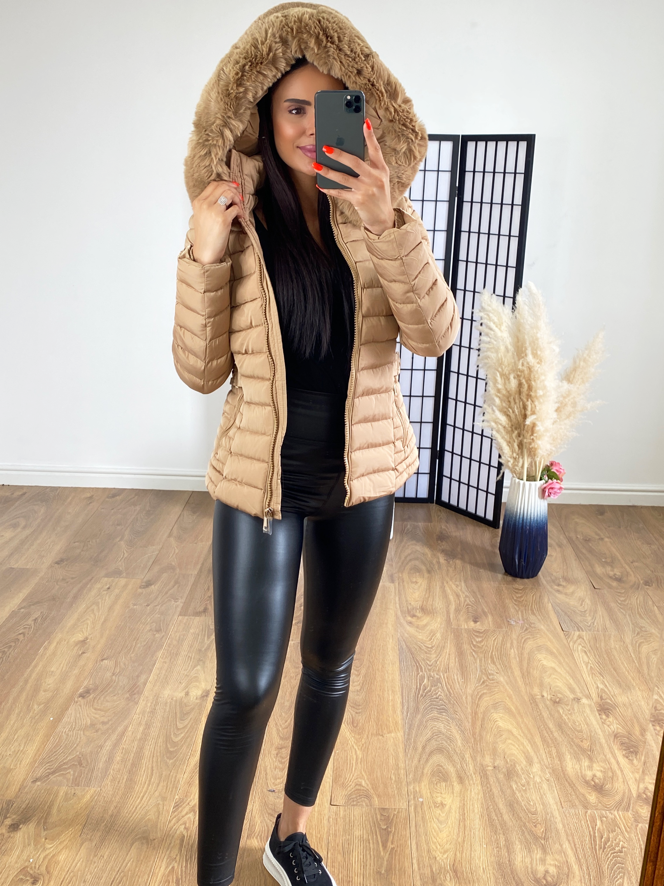 Sharon Camel Padded Puffer Jacket