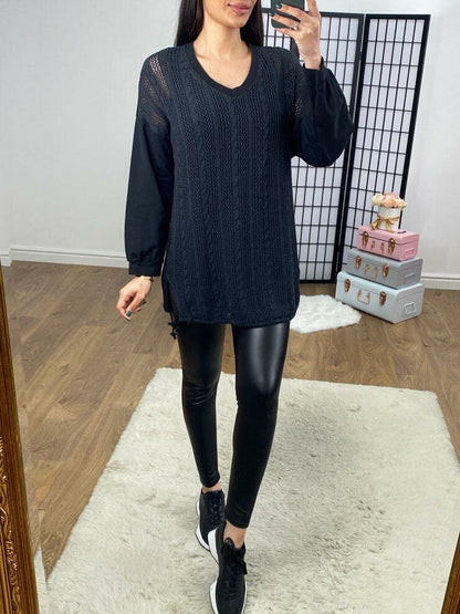 Shauney Knitted Front Drawstring Sweatshirt