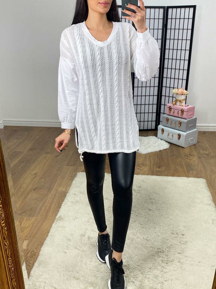 Shauney Knitted Front Drawstring Sweatshirt