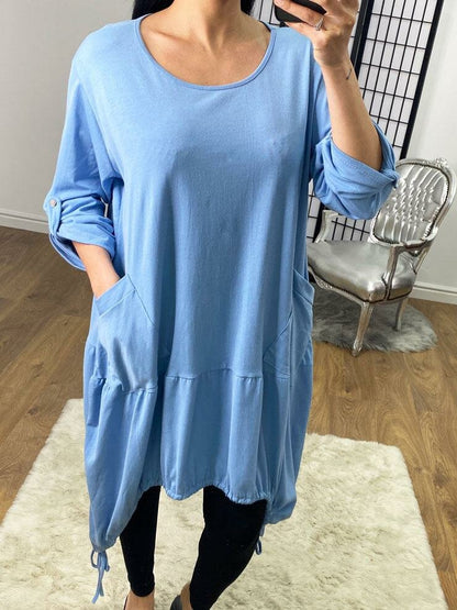 Shilo Rouched Detailed Pocket Drape Side Sweatshirt