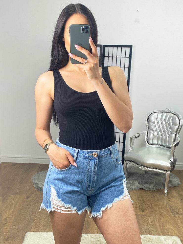 Chasey Ripped Distressed Denim Shorts