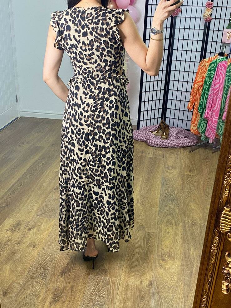 Tara Leopard Print Cut Out Maxi Dress