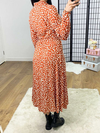 Taymer Printed Tie Waist Floaty Shirt Dress