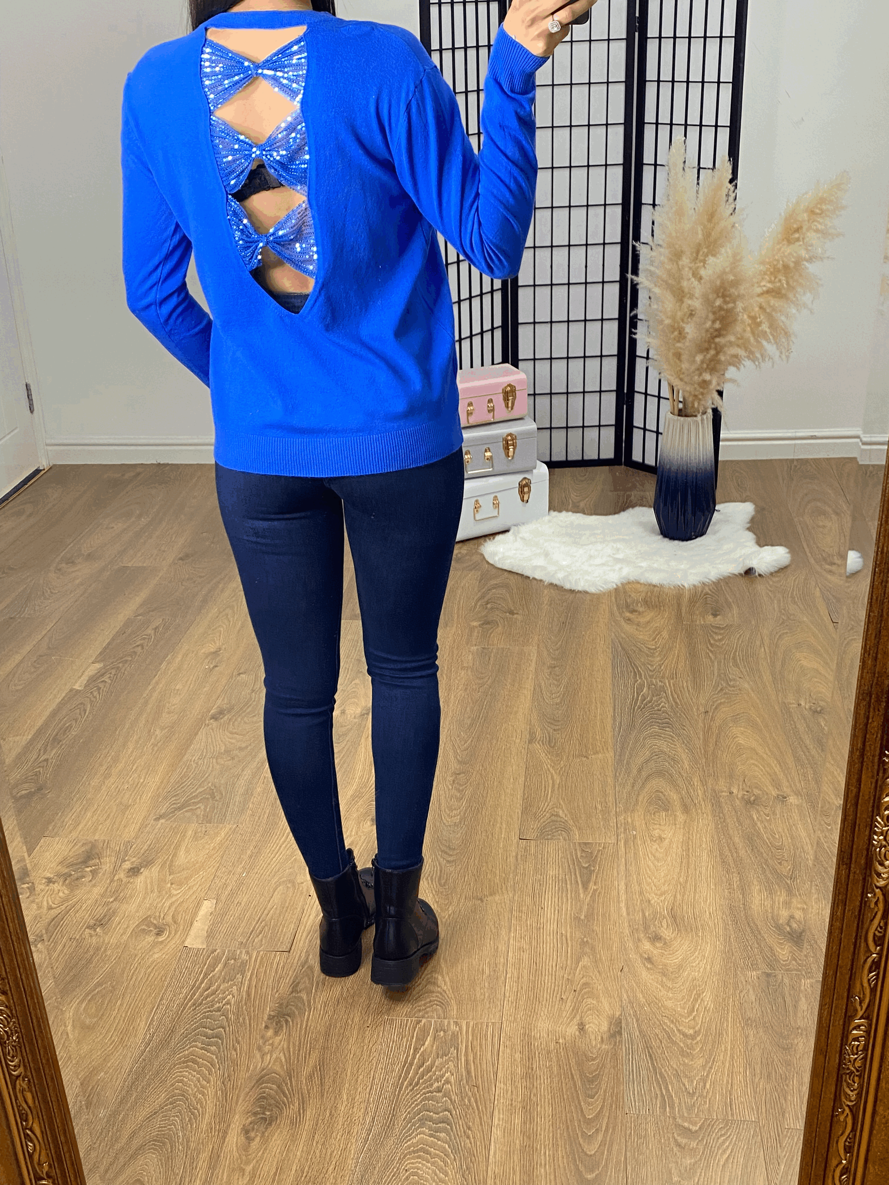 Hepburn Bow Back Cut Out Jumper