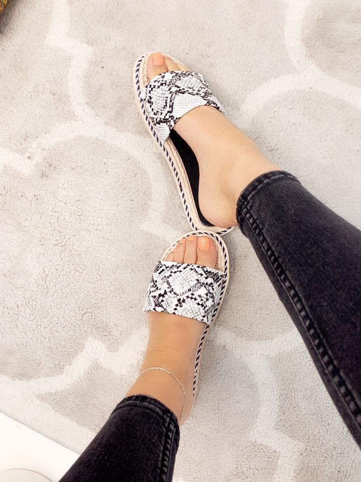 Toni Snake Faux Leather Sliders