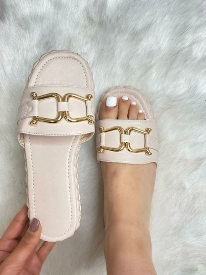 Trelle Metal Detail Slip On Platform Sandal