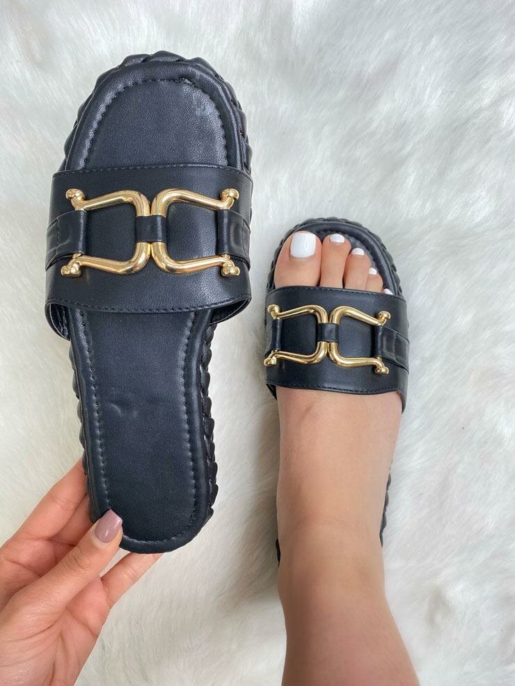 Trelle Metal Detail Slip On Platform Sandal
