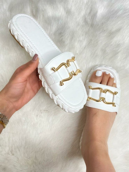 Trelle Metal Detail Slip On Platform Sandal