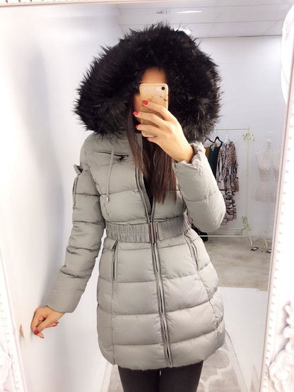 Trixie Grey Faux Fur Hooded Coat
