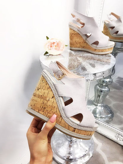 Twiggy Faux Suedette Wedges