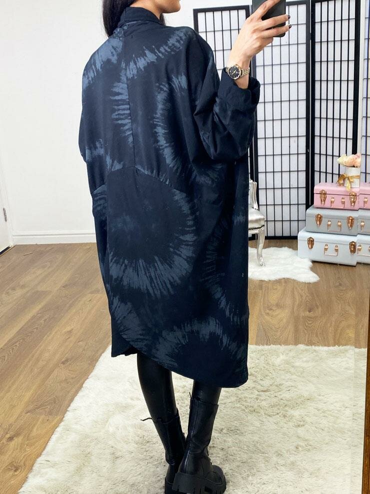 Tylah Marble Printed Wrap Oversized Sweatshirt Jumper