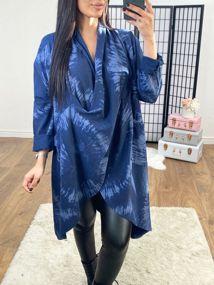 Tylah Marble Printed Wrap Oversized Sweatshirt Jumper