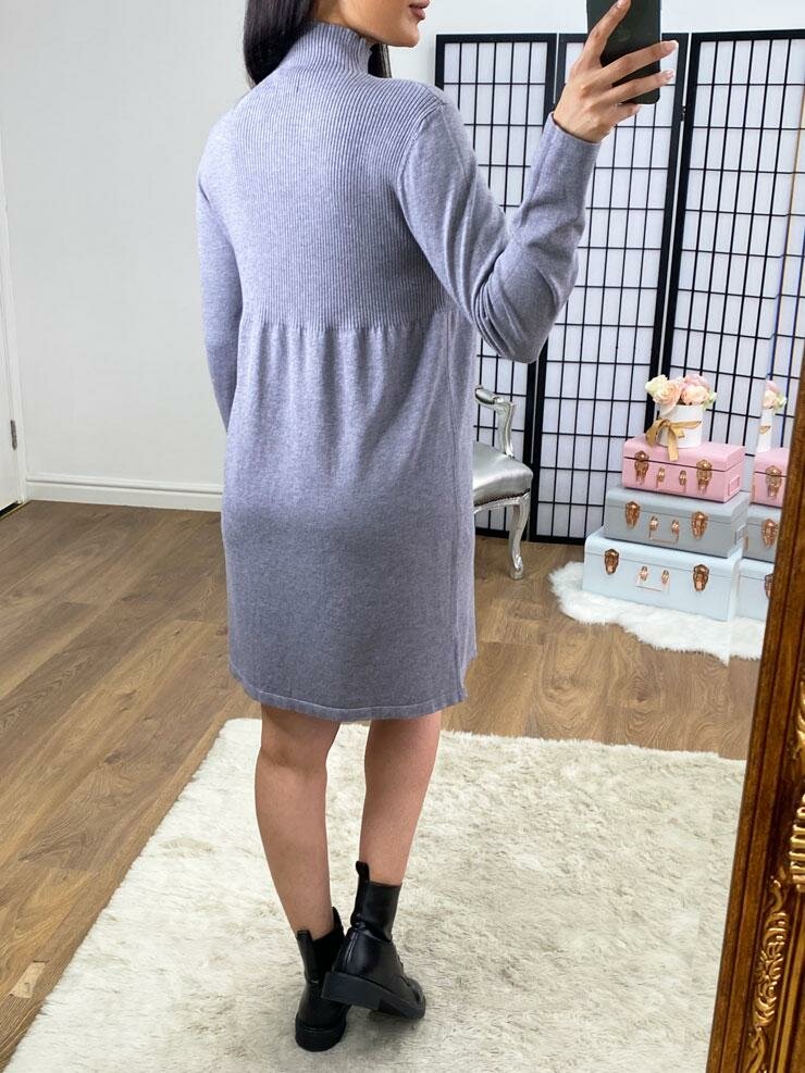 Valora Ribbed Turtle Neck Knitted Jumper Dress – BowsBoutiques