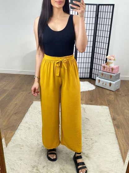 Westie Plain Tie Waist Palazzo Trousers