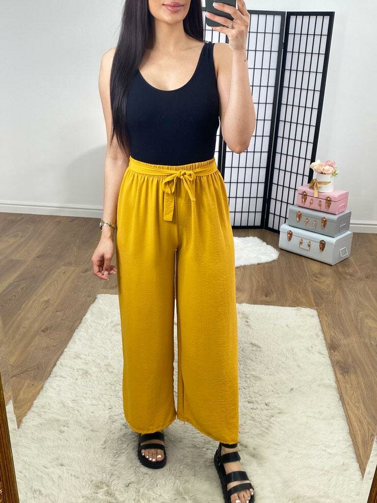 Westie Plain Tie Waist Palazzo Trousers