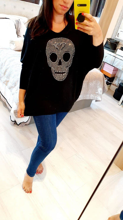 Forelli Studded Skull Detail Knit Jumper