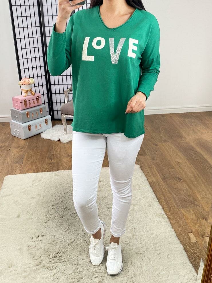Wiley Textured LOVE Slogan Sweatshirt