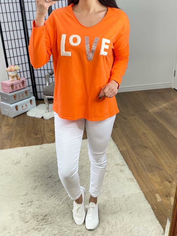 Wiley Textured LOVE Slogan Sweatshirt