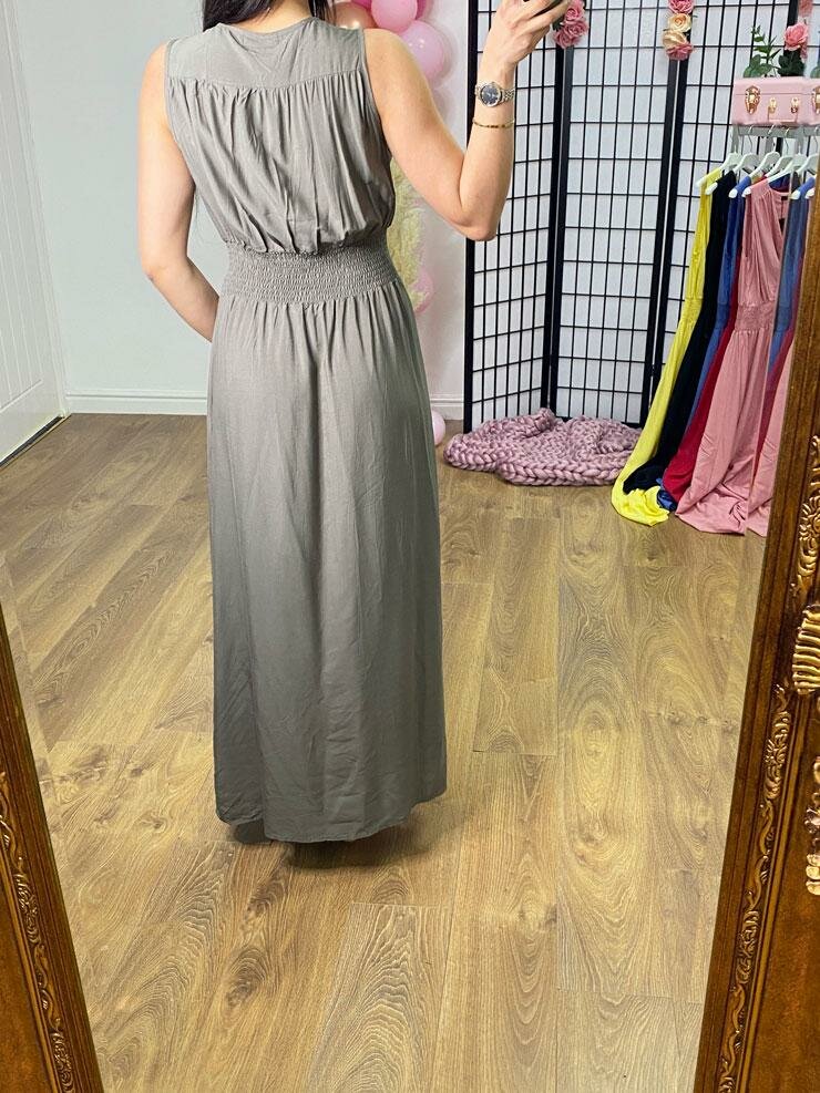 Winona Plain Elasticated Waist Maxi Dress