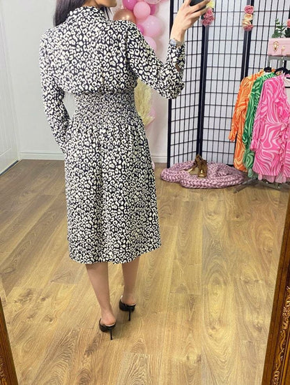 Yeshim  Cheetah Print Elasticated Waist Dress