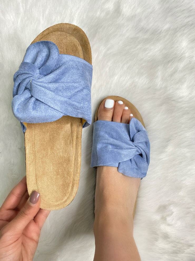 Zander Faux Suede Knot Front Sliders