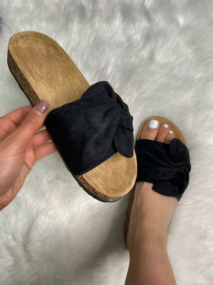 Zander Faux Suede Knot Front Sliders