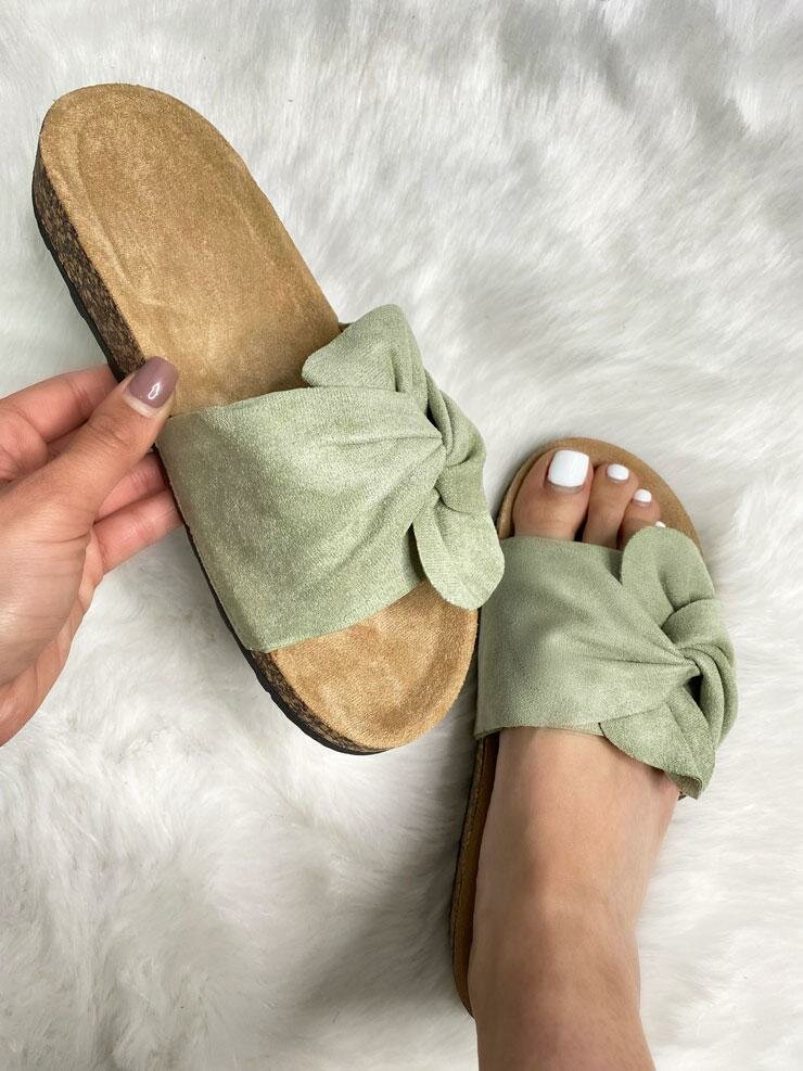 Zander Faux Suede Knot Front Sliders