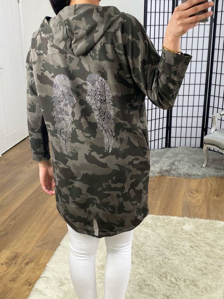 Camo jacket with 2025 angel wings